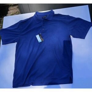 Ultra Club Whisper Pique Polo Shirt Royal Blue Short Sleeve Men's Size Large NWT